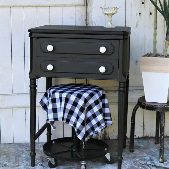 Old Sewing Machine Cabinet Makeover With Paint And New Knobs