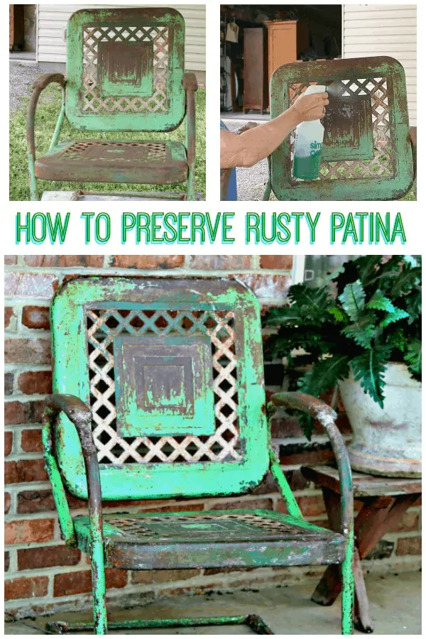 How to preserve rusty patina on metal