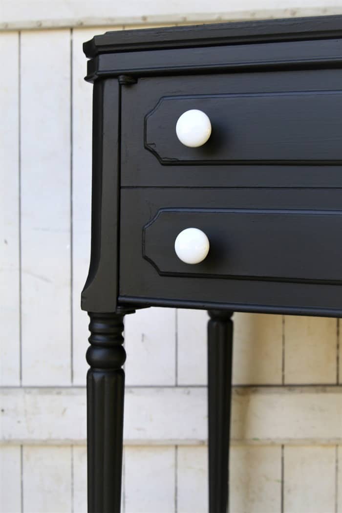 black furniture with white knobs