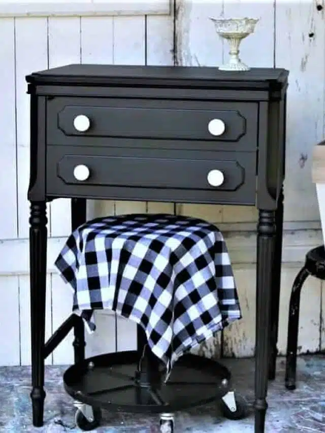 OLD SEWING MACHINE CABINET MAKEOVER WITH PAINT AND NEW KNOBS Story