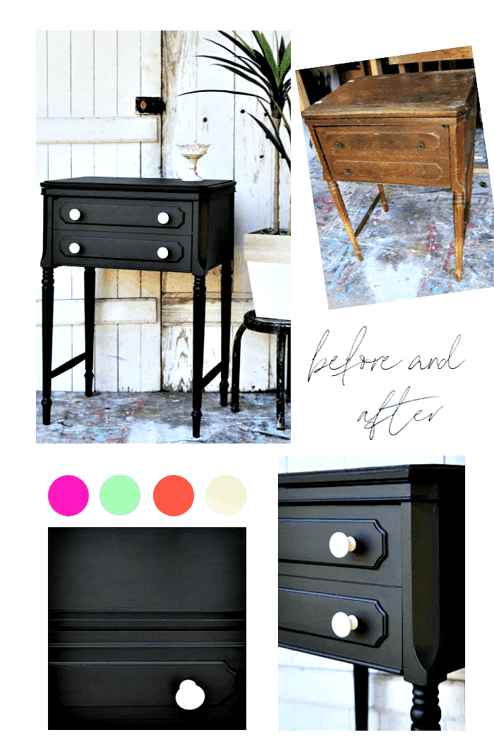 how to paint an old sewing machine cabinet
