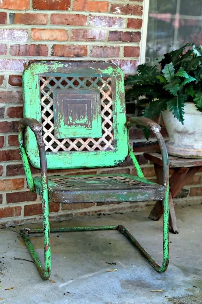 how to protect the patina on rusty metal furniture