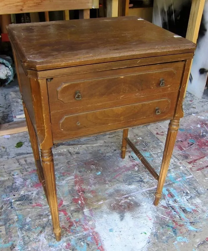 old wood sewing machine cabinet to paint