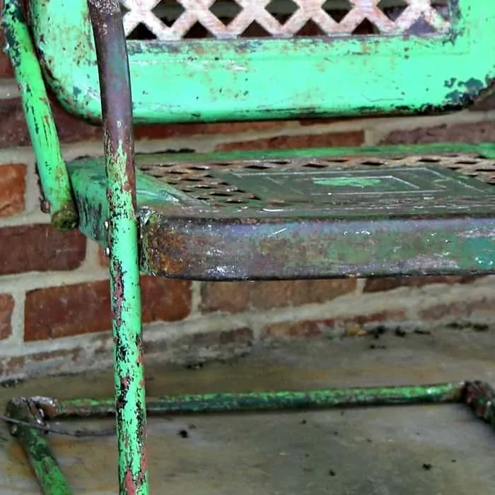 preserve rusty patina on metal furniture
