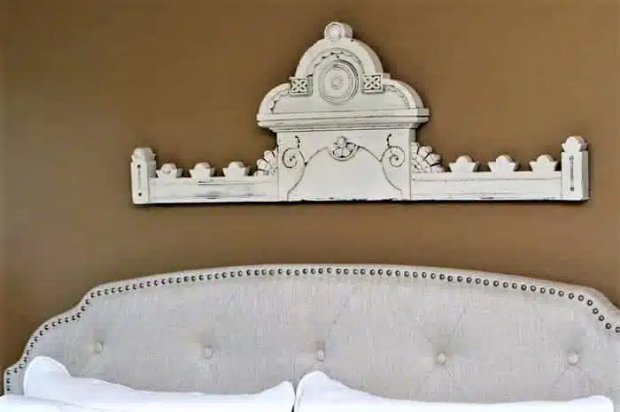 Reclaimed Architectural Wall Decor Idea For Above The Bed