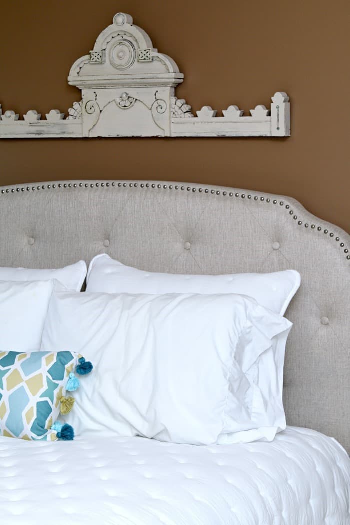 Reclaimed Architectural Wall Decor Idea For Above The Bed