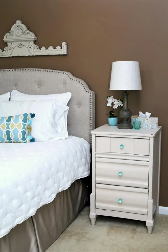 master bedroom makeover with painted walls and painted furniture