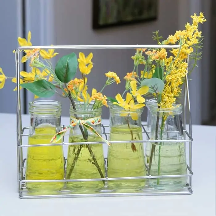 recycle old bottles into pretty vases
