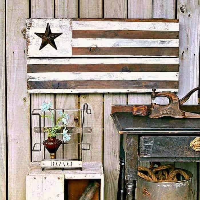 DIY Farmhouse Style Rustic Wood Flag