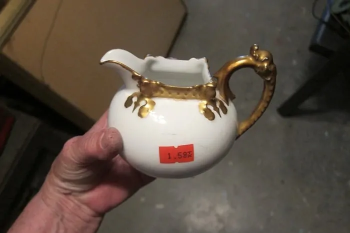 Limoges gold trimmed creamer