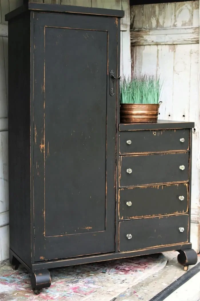 Pottery Barn Knock Off: Heavily Distressed Black Furniture - Petticoat  Junktion