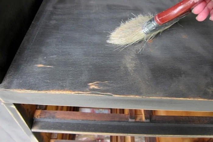 brush dust from sanding paint