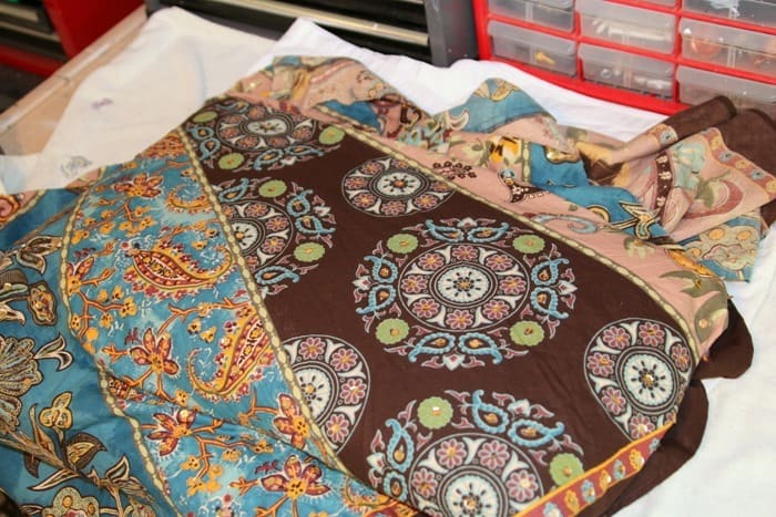 centering the fabric design before recovering a fabric bench seat