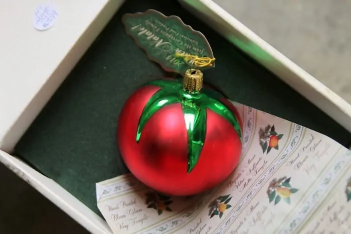 glass tomato ornament