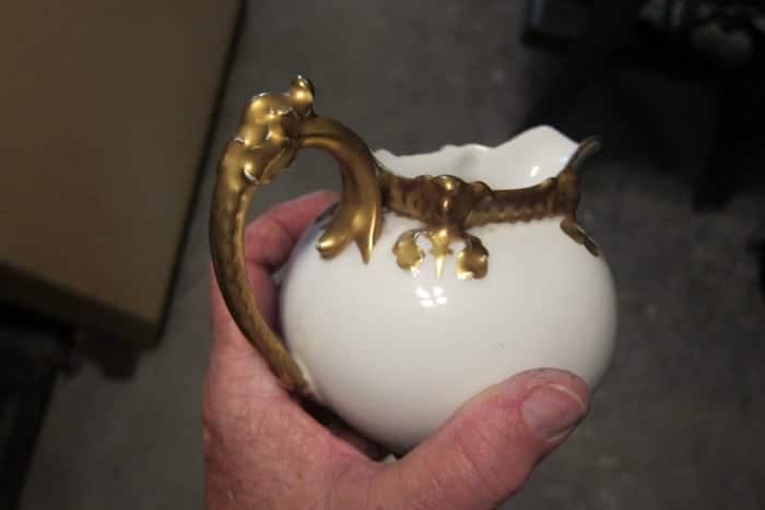 gold trimmed pottery
