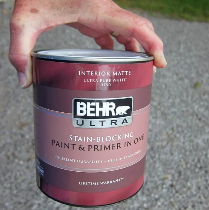 Behr Ultra paint mixed in a custom color latex paint for bedroom furniture