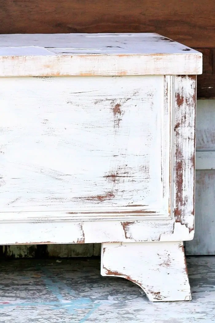 Lane Cedar Chest with distressed paint