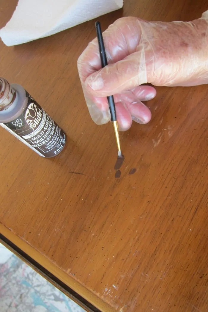 covering furniture scratches with paint