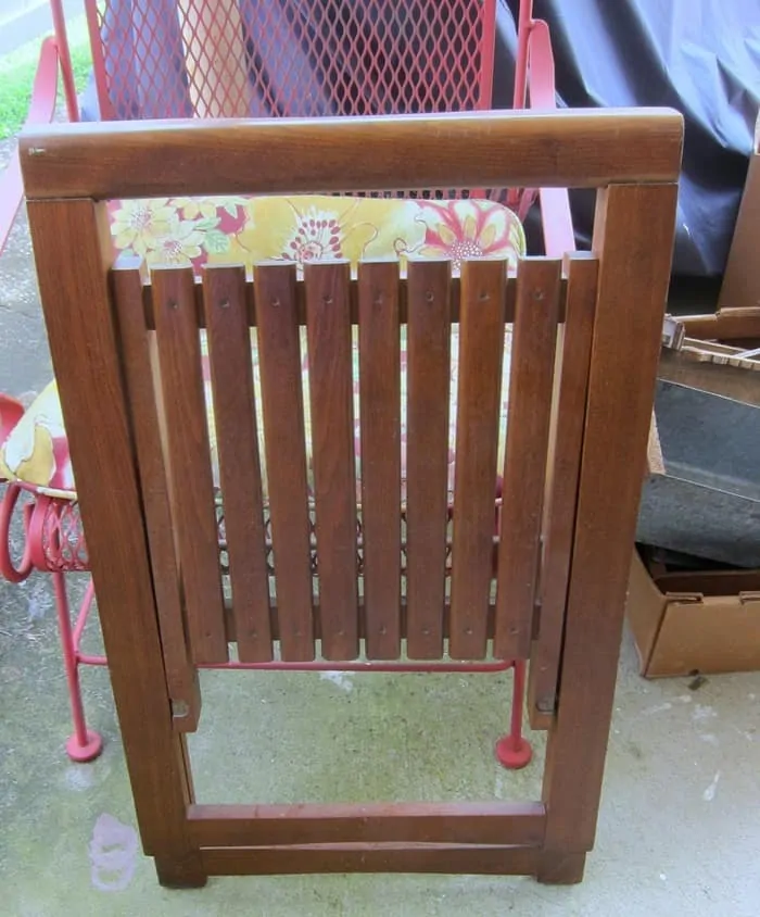 folding wood chair bought at the weekly auction