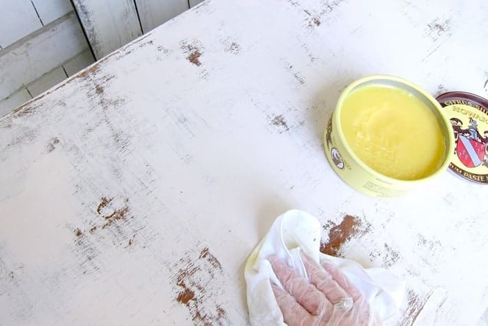 how to wax distressed latex painted furniture