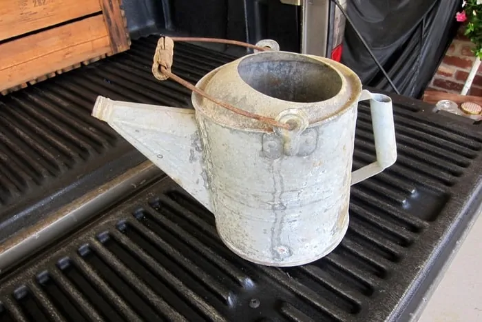 old galvanized watering can