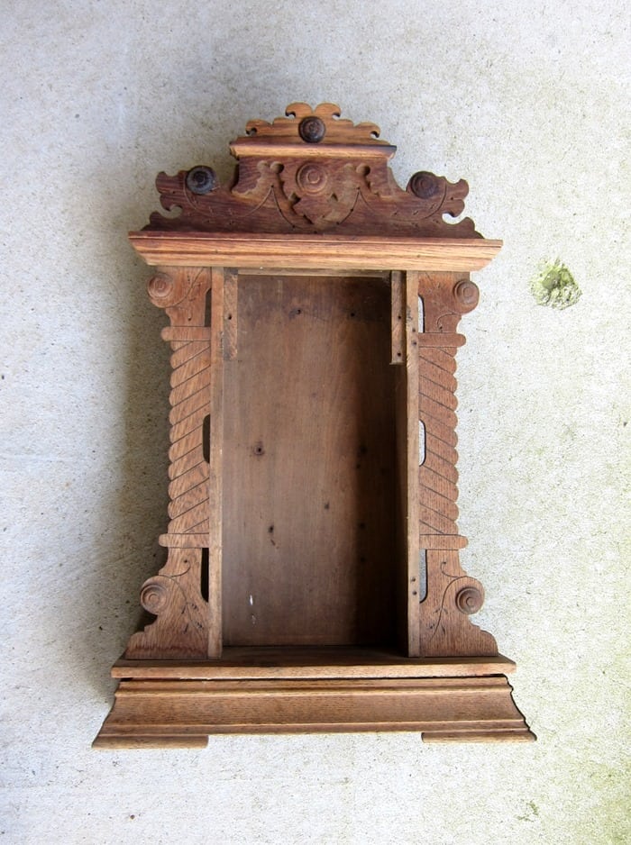 ornate wood clock case
