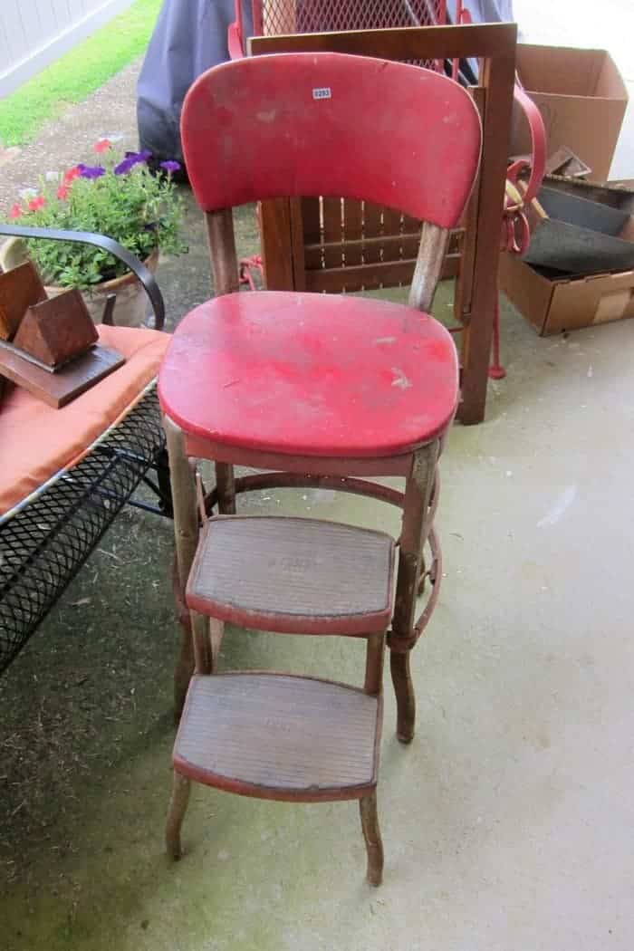 red Cosco kitchen stool