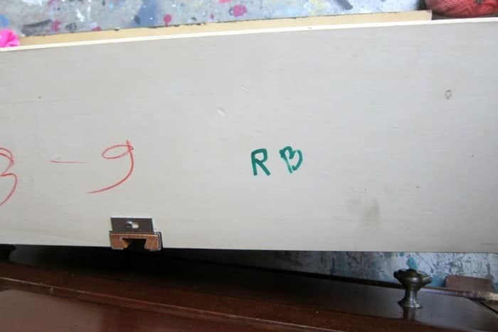 remove the drawers from furniture and label before painting