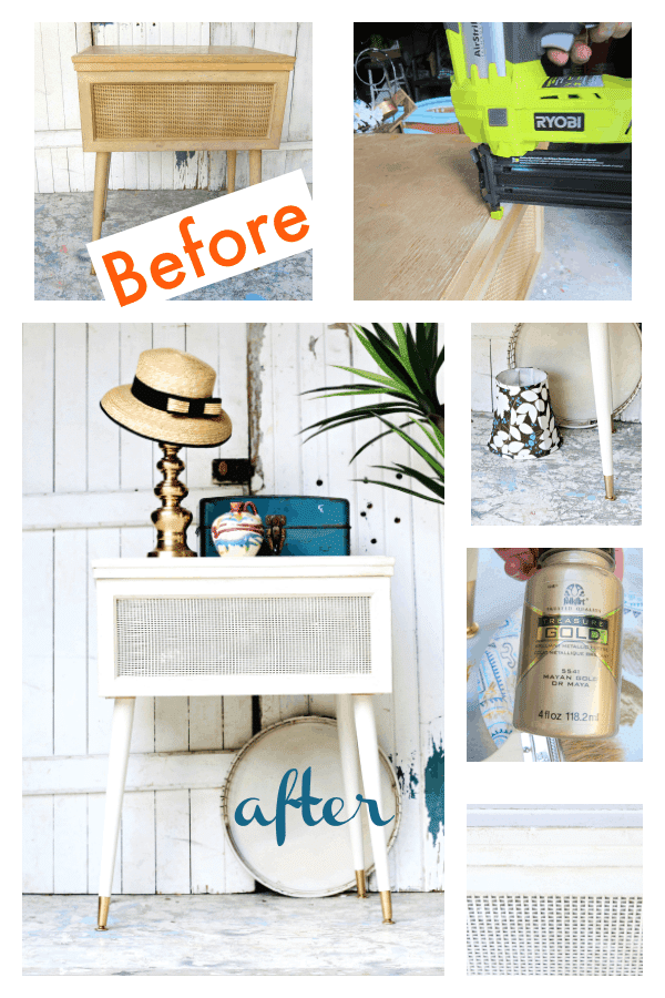 before and after mid century modern furniture makeover