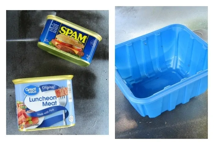 how to recycle luncheon meat cans and Spam cans