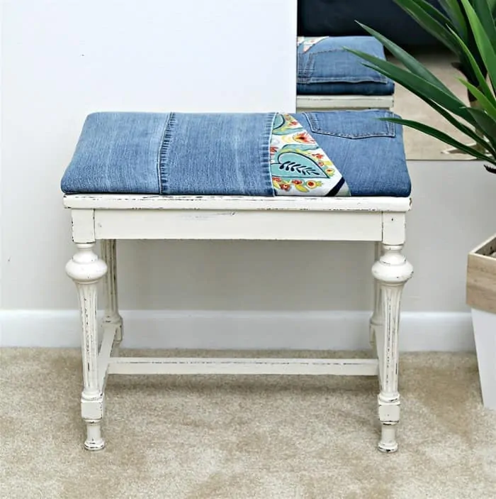 Recover A Fabric Seat With Recycled Denim Jeans