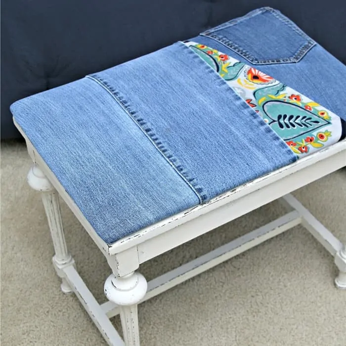 Upcycling Denim Jeans: How To Recover A Fabric Seat With Denim