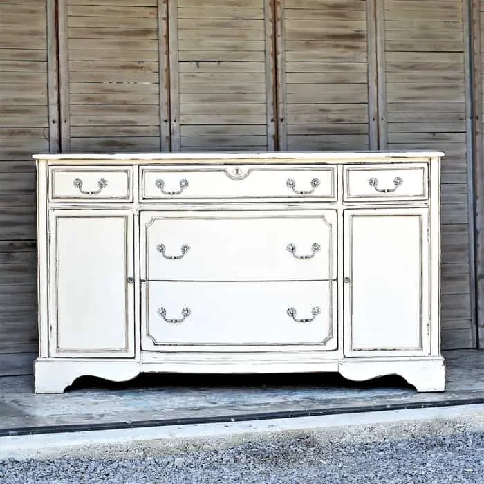 antique white buffet or sideboard for dining room or entertainment center