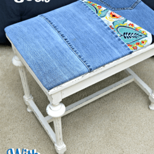 how to recover a seat with recycled denim jeans