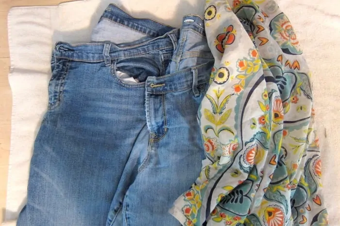 recycled denim jeans for craft projects or furniture projects