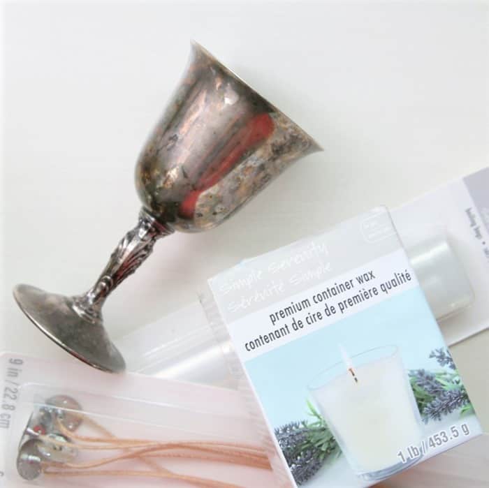 supplies to make silverplate goblet candle (2)