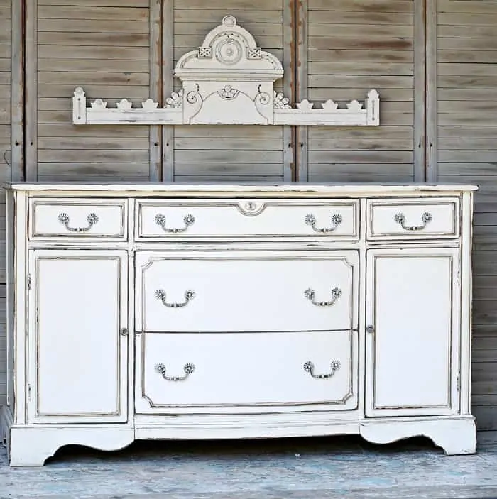 white antiqued furniture paint