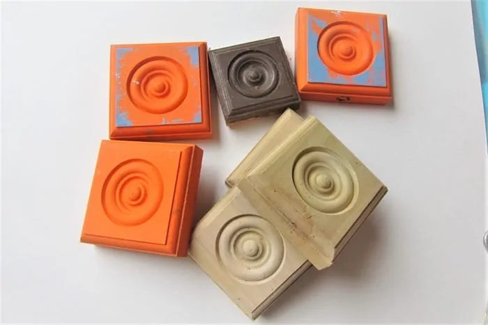 wood rosette blocks