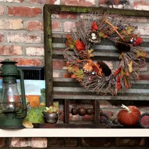 Imagine a rusty iron gate on your mantel