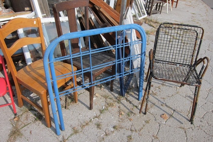 blue iron twin size bed