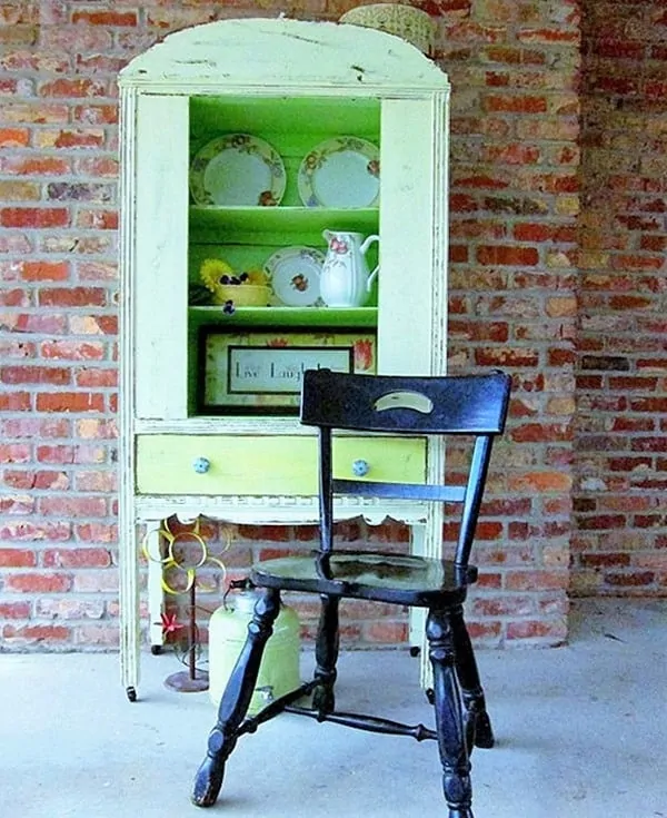 painted vintage hutch