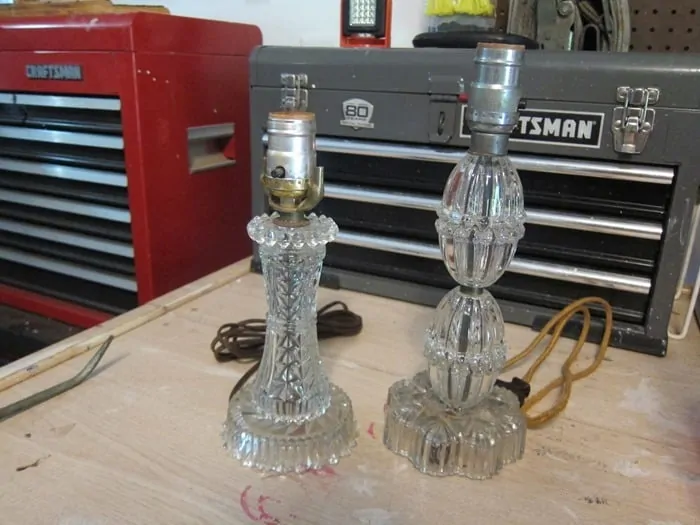 vintage glass lamps