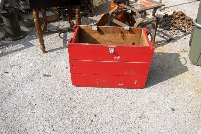 wood box painted red