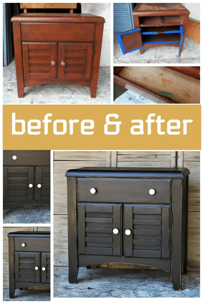 black furniture makeover before and after