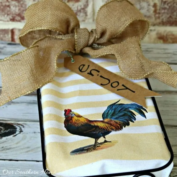 rooster dish towel idea