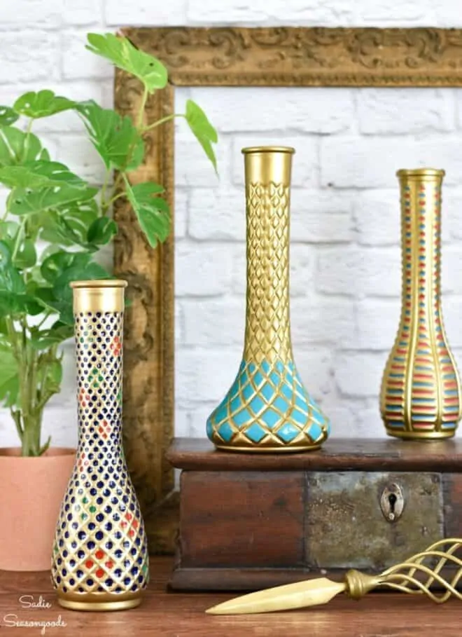 cloisonné vase thrift store decor project Sadie Seasongoods, thrifty diy ideas