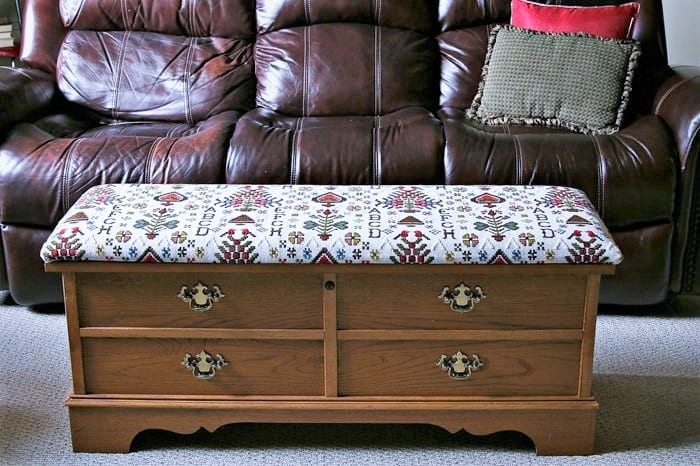 How I recovered the seat on a Lane cedar chest How I recovered the seat on a Lane cedar chest