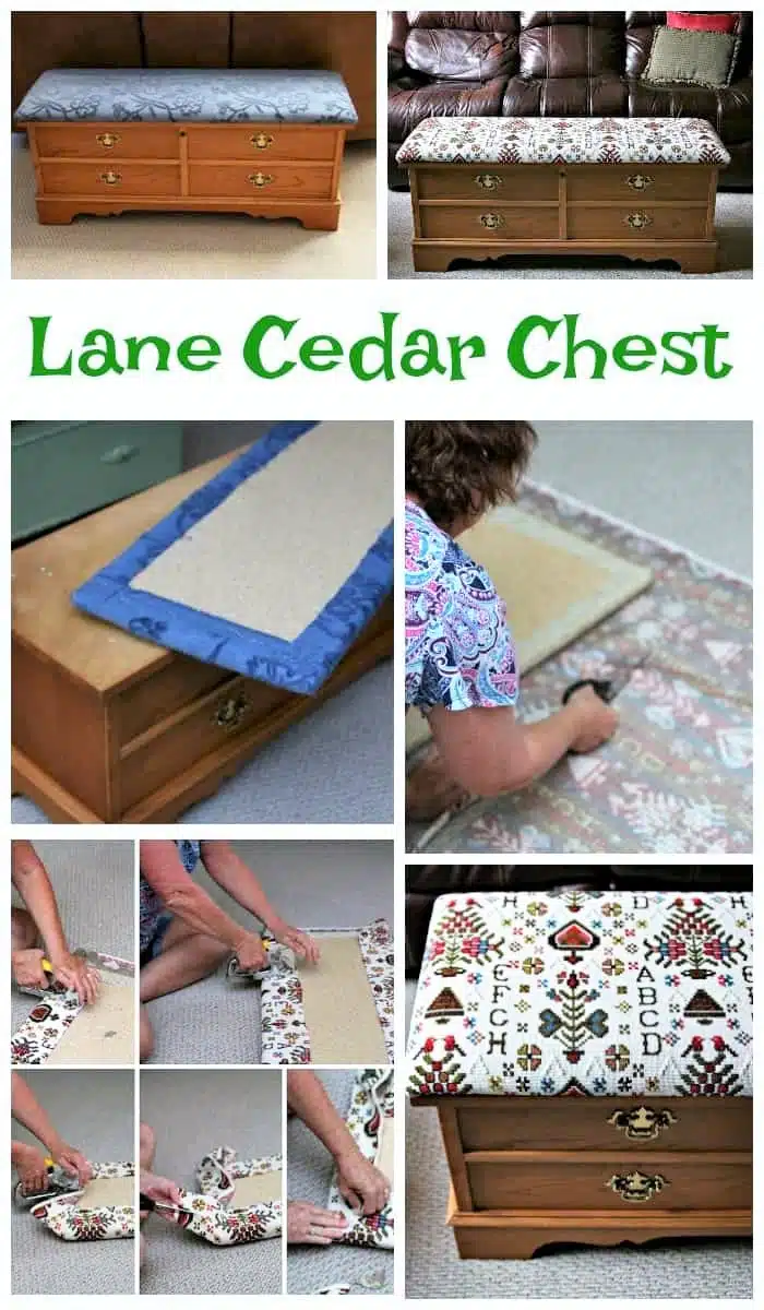 How to update a Lane Cedar Chest with new fabric