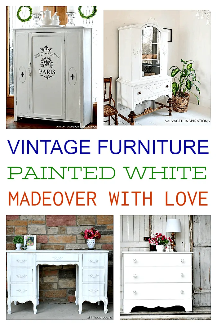 Vintage furniture painted white