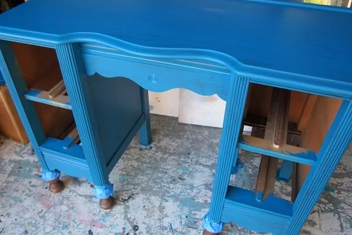 one coat of paint on furniture